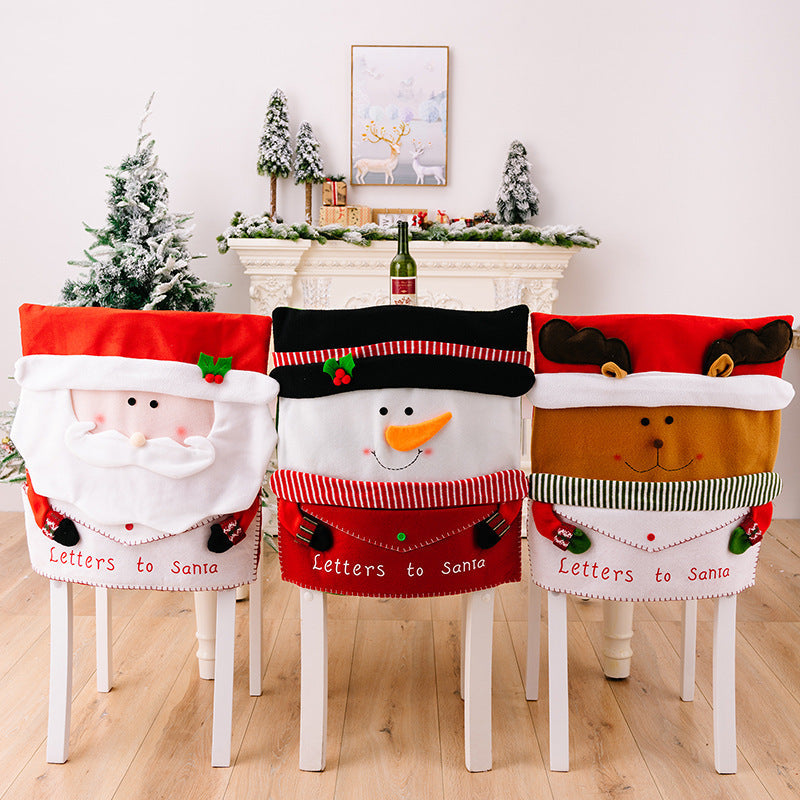 Christmas home decor restaurant decoration cartoon envelope chair cover creative decoration chair cover eprolo