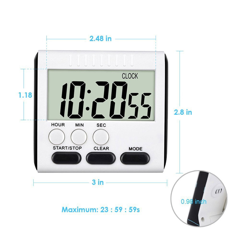 Multifunction LCD Digital Kitchen Cooking Timer Count-Down Up Clock Reminder Magnetic Stopwatch Loud Alarm Electronic Gadgets eprolo