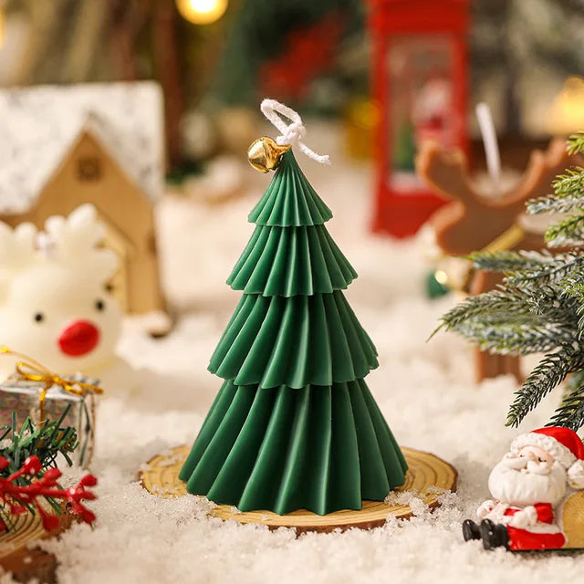 Cute Christmas Tree Candles Novelty Christmas Gifts Mini Wax Candle Red Green Scented Candles for Home Decor eprolo