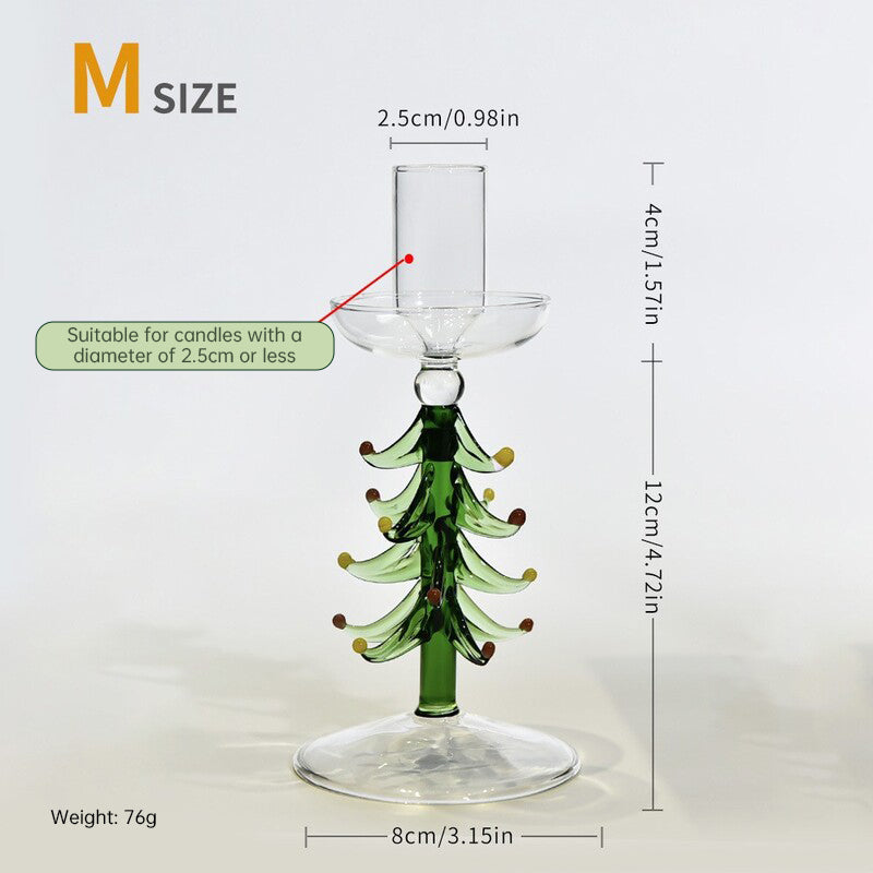 Nordic Borosilicate Glass Candle Holder, Christmas Tree Tabletop Decor for Home eprolo