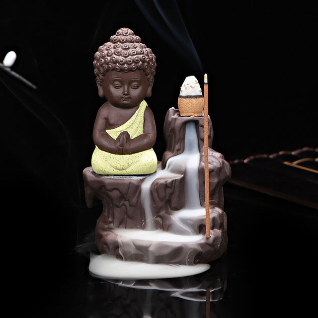The Little Monk Censer Creative Home Decor Small Buddha Incense Holder Backflow Incense Burner Use In Home Office Teahouse eprolo