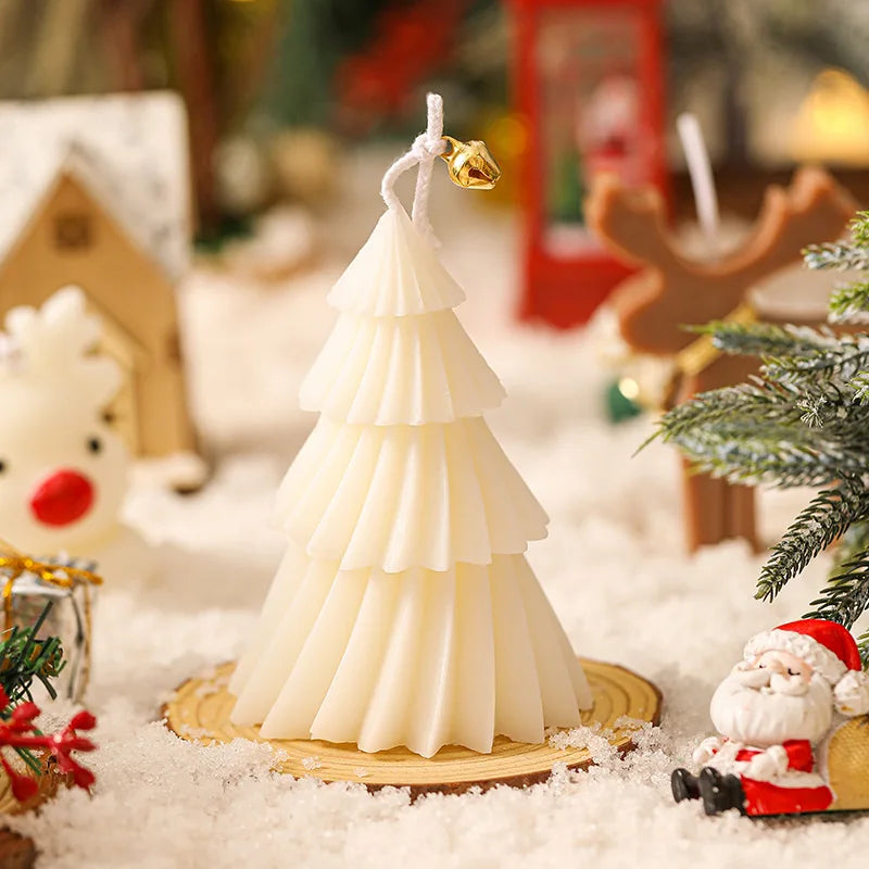 Cute Christmas Tree Candles Novelty Christmas Gifts Mini Wax Candle Red Green Scented Candles for Home Decor eprolo
