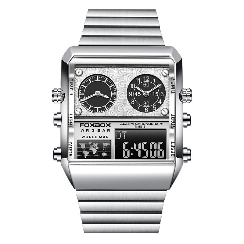 Dual Display Men's Electronic Quartz Watch Multifunction Sports Waterproof Watch eprolo