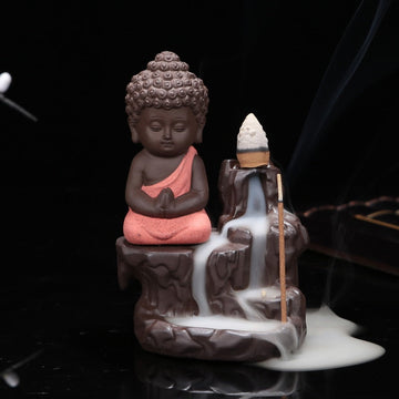 The Little Monk Censer Creative Home Decor Small Buddha Incense Holder Backflow Incense Burner Use In Home Office Teahouse eprolo