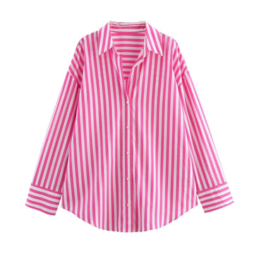 Thin spring and summer French niche fashion striped loose casual shirt for women eprolo