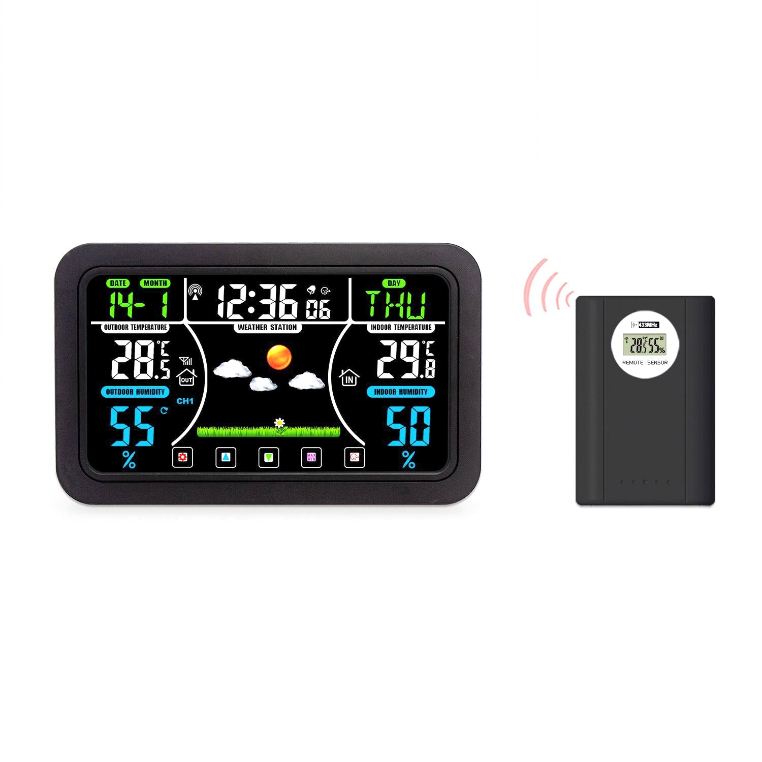 Touch screen weather clock wireless weather forecast clock electronic clock eprolo