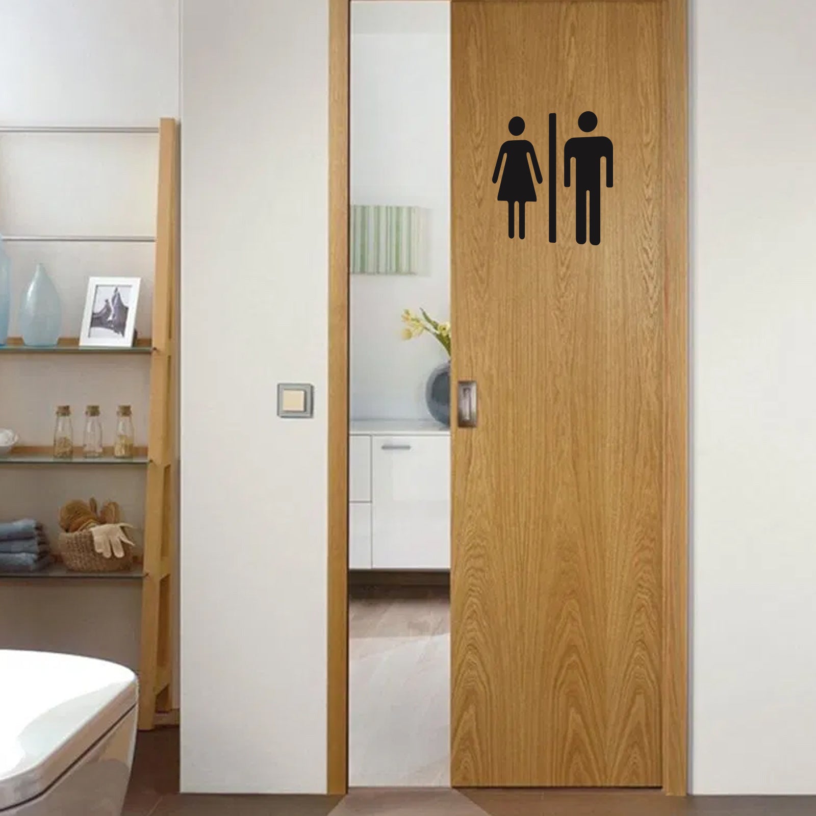 Home Bathroom Decor Wall Stickers Art Stickers Creative Home Decor Bathroom Cute Door Stickers eprolo