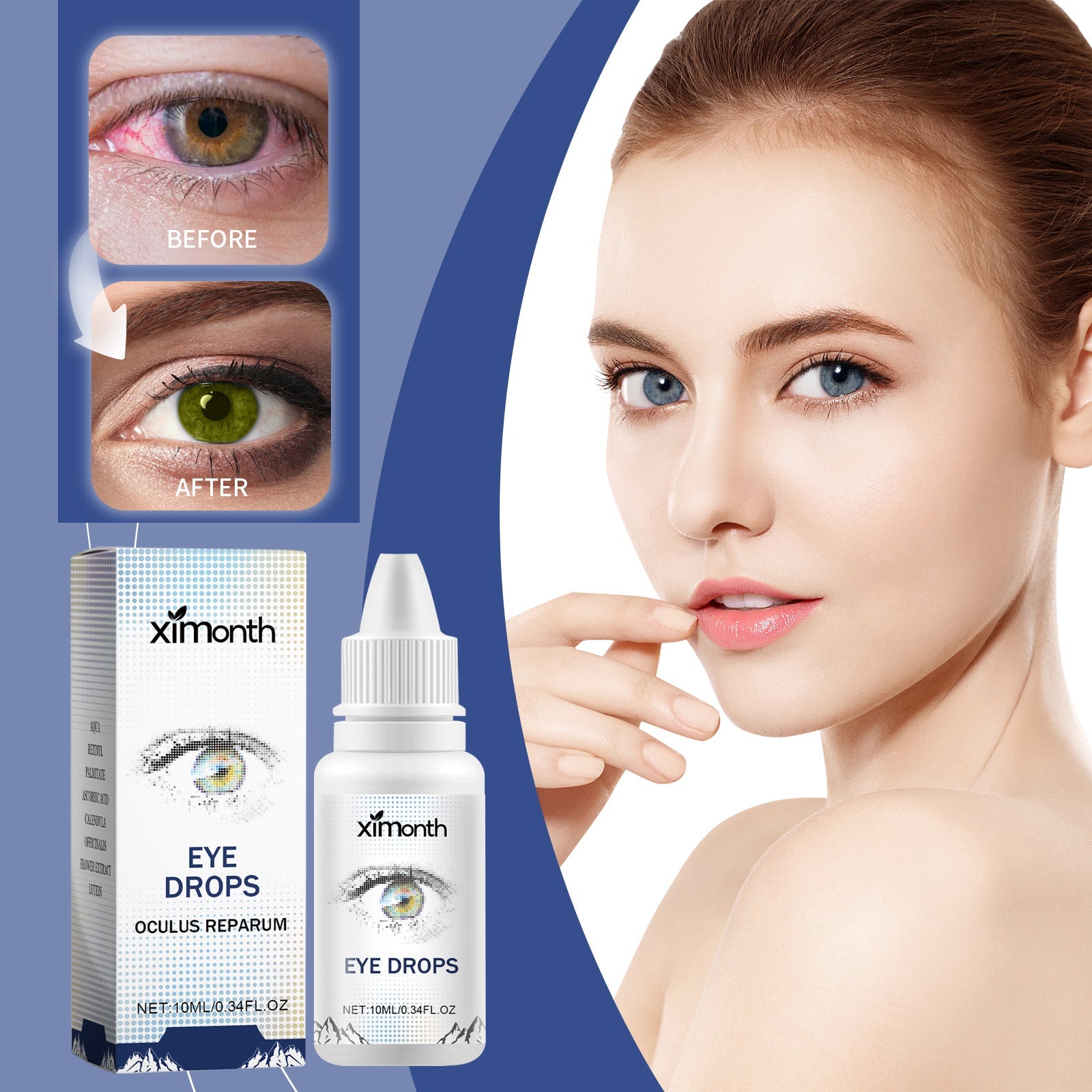 Eye Drops, Eye Moisturizing Drops Relieve Dryness Soothing Moisturizing Maintenance Eye Health Care Solution eprolo