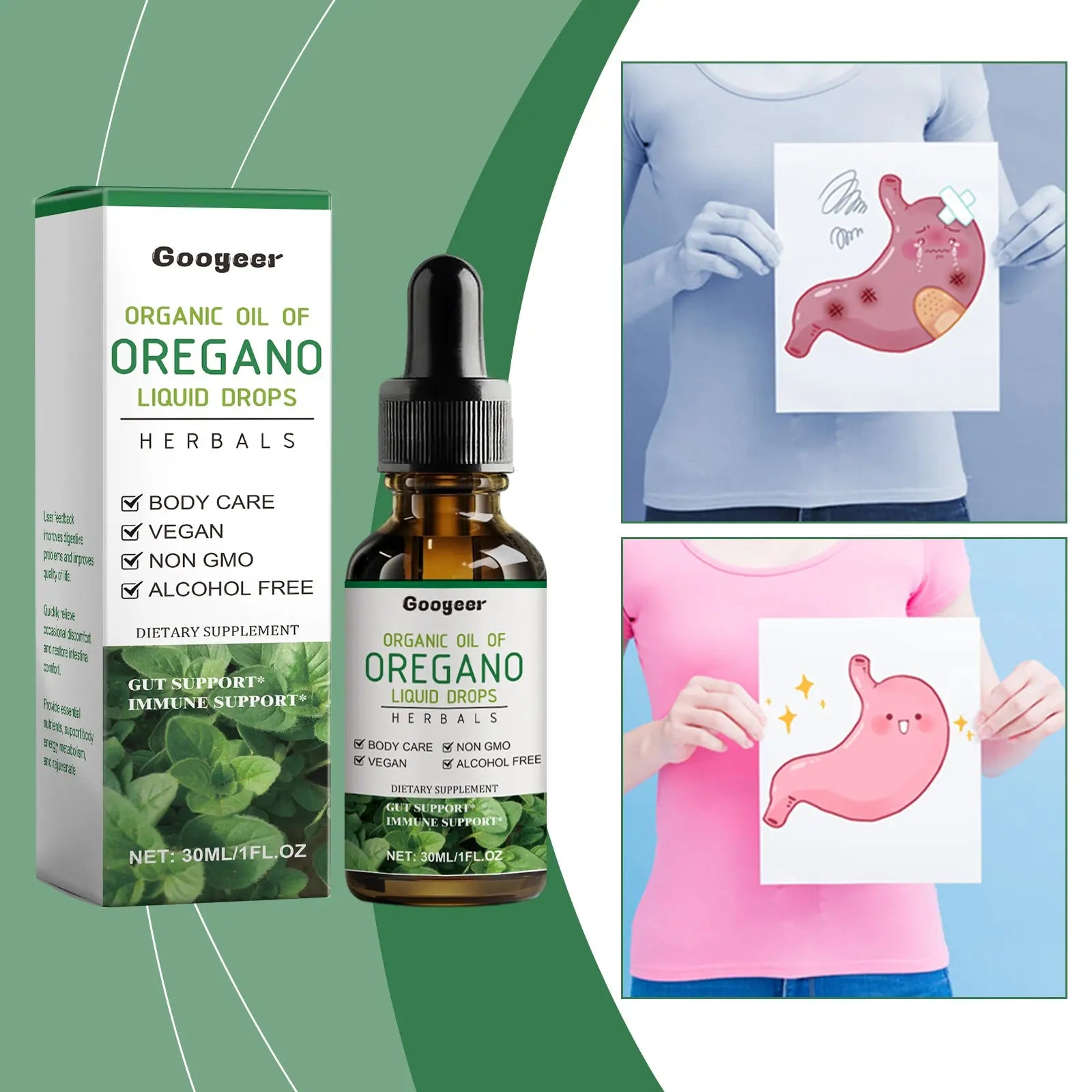Digestive And Intestinal Health Drops, Organic Oregano Oil Drops Treatment eprolo