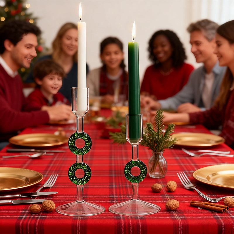 Nordic Borosilicate Glass Candle Holder, Christmas Tree Tabletop Decor for Home eprolo