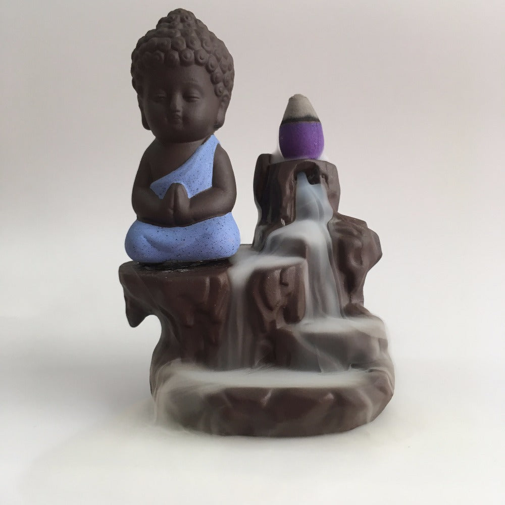 The Little Monk Censer Creative Home Decor Small Buddha Incense Holder Backflow Incense Burner Use In Home Office Teahouse eprolo