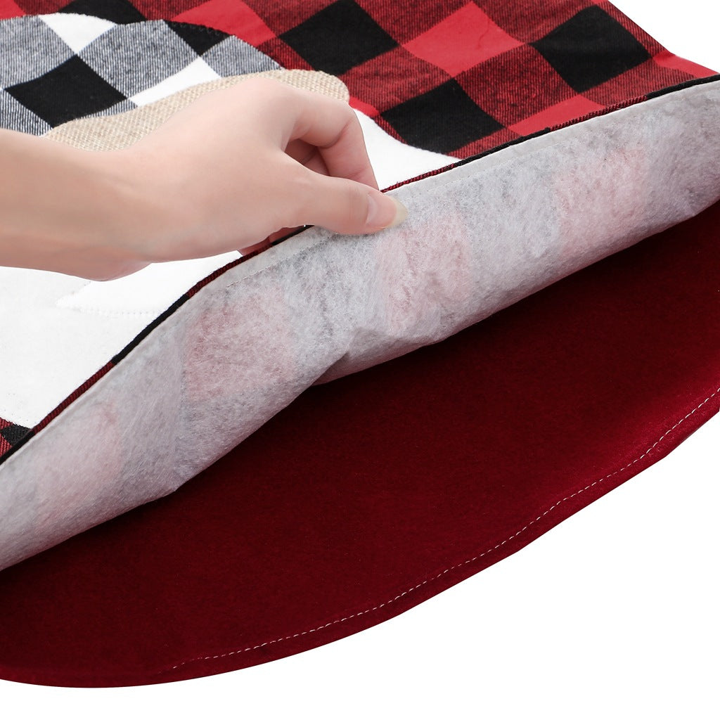 Christmas decorations, red and black checkered elderly snowman chair covers, home decor, restaurants and other decoration items eprolo