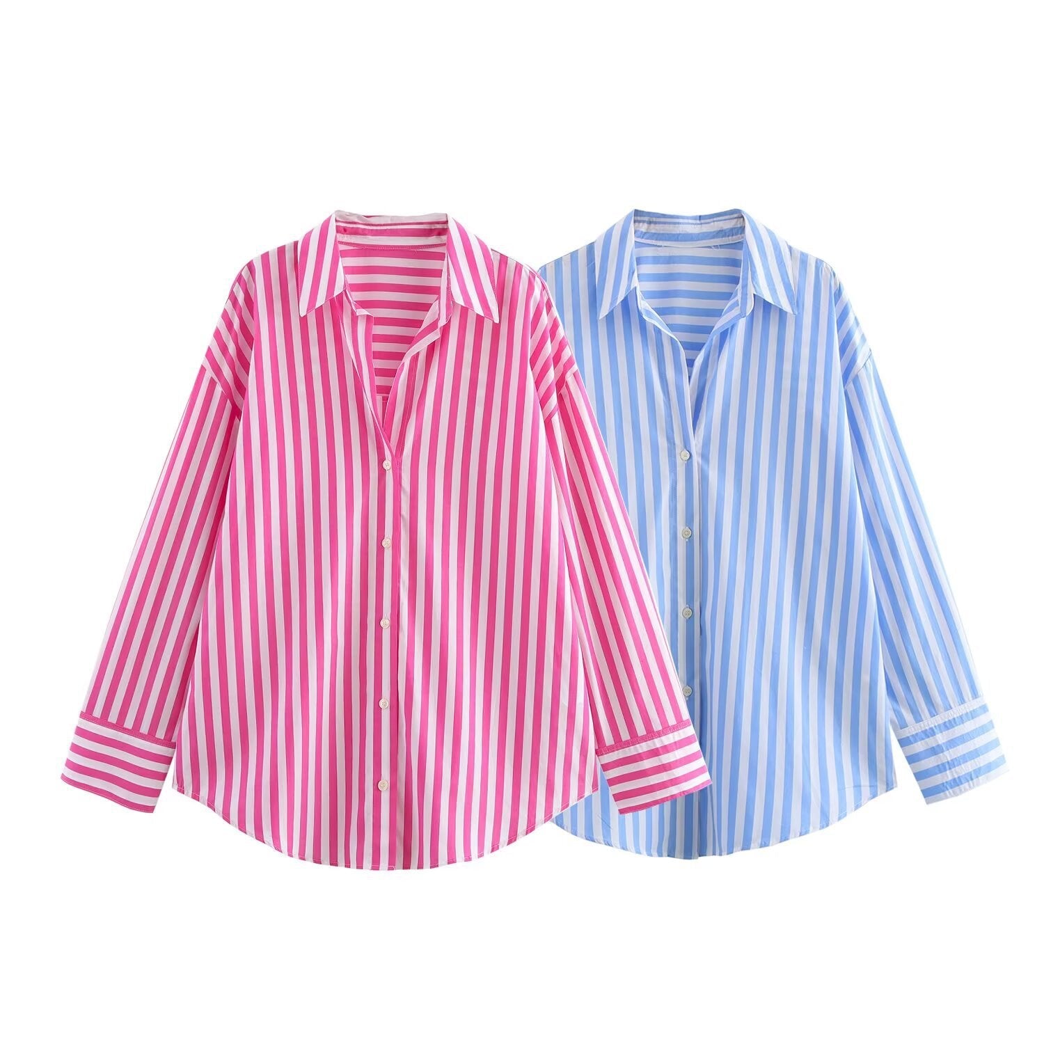Thin spring and summer French niche fashion striped loose casual shirt for women eprolo