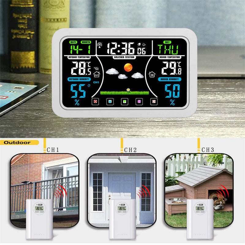 Touch screen weather clock wireless weather forecast clock electronic clock eprolo