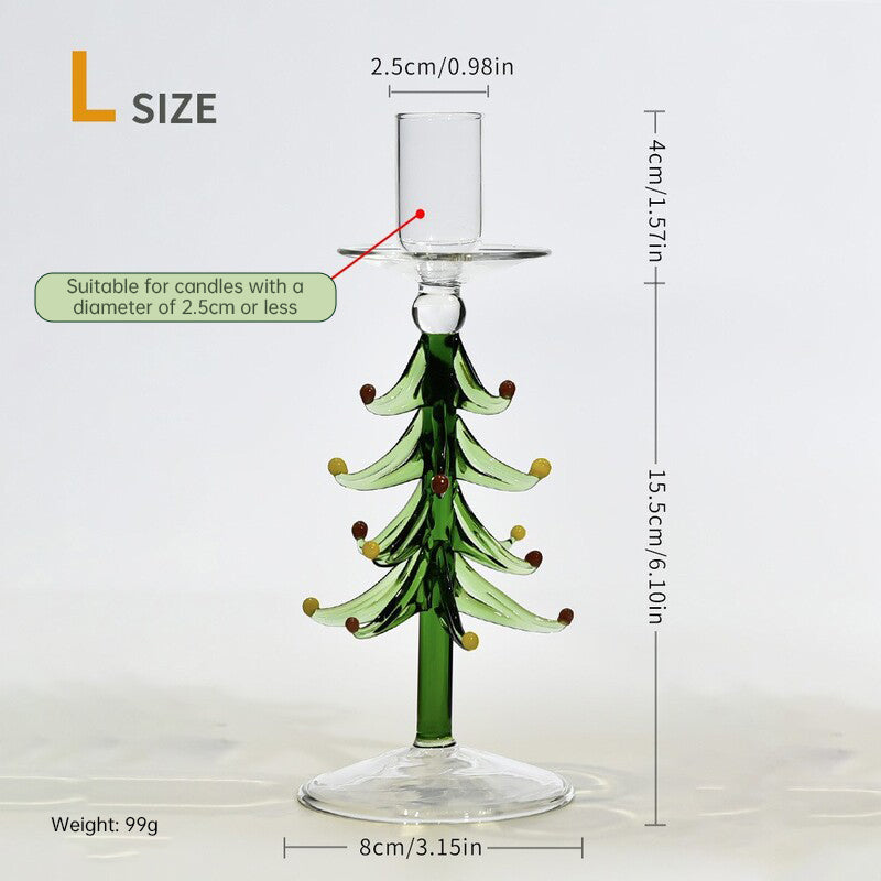 Nordic Borosilicate Glass Candle Holder, Christmas Tree Tabletop Decor for Home eprolo
