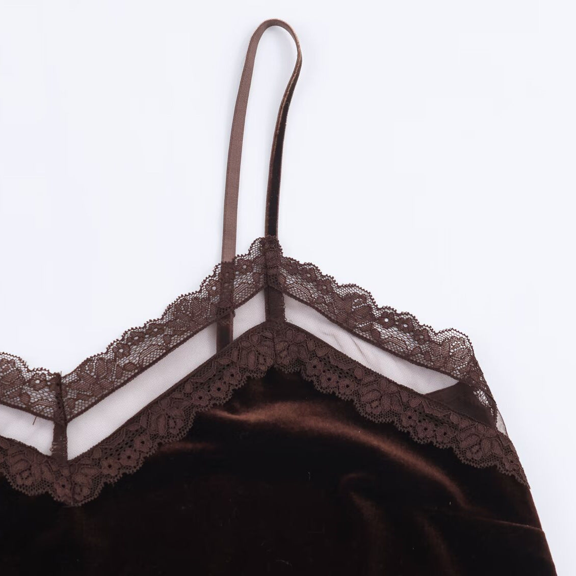 Lace velvet lingerie style top eprolo