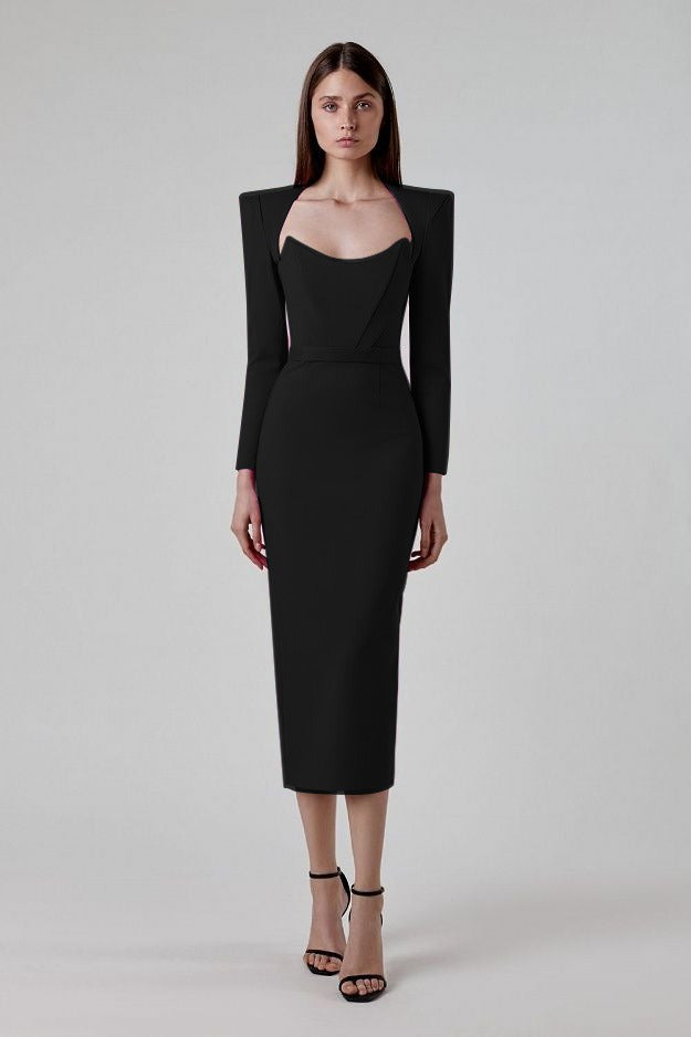 Beauty Fashion Sexy Temperament Simple Bandage Dress Long Dress eprolo