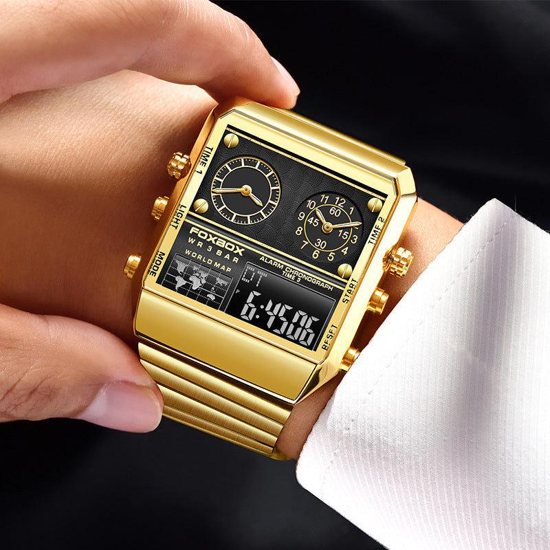 Dual Display Men's Electronic Quartz Watch Multifunction Sports Waterproof Watch eprolo