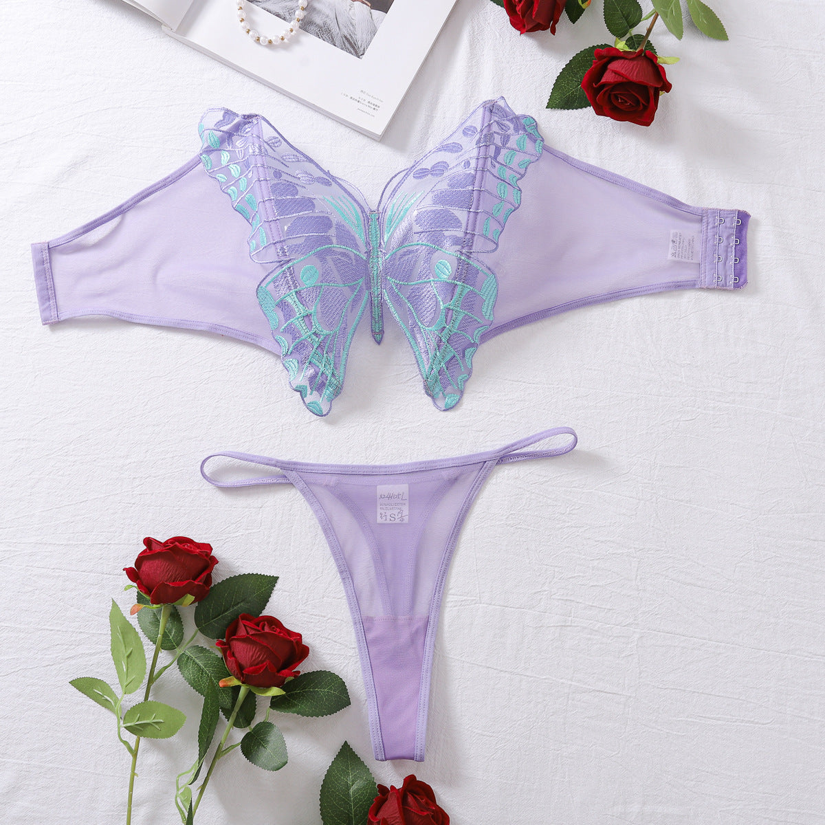 Sexy lingerie sexy women's mesh embroidery bow lingerie erotic set eprolo