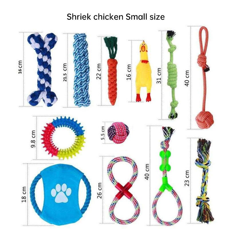 Pet Toy Set Dog Toy Cotton Rope Bite Toy Tooth Grinding Toy eprolo