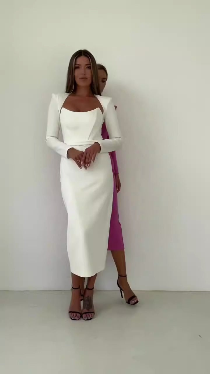 Beauty Fashion Sexy Temperament Simple Bandage Dress Long Dress eprolo