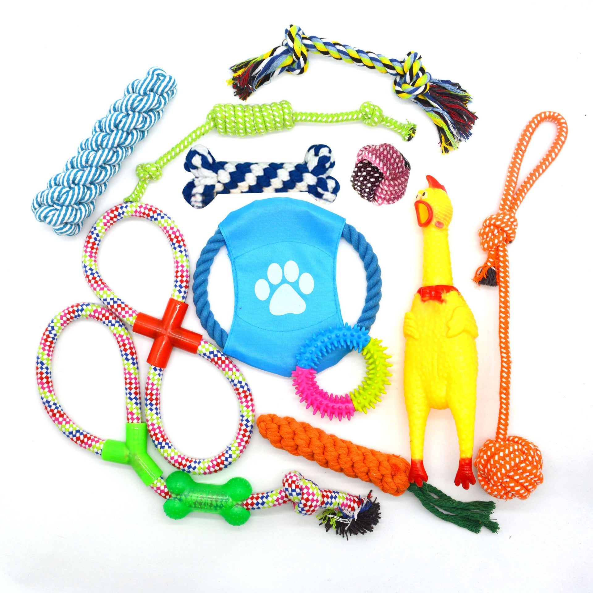 Pet Toy Set Dog Toy Cotton Rope Bite Toy Tooth Grinding Toy eprolo