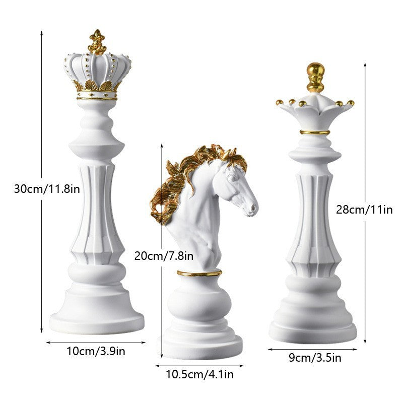 Chess resin ornaments wine cabinets kings queens warhorses chess pieces chessboards home decor eprolo