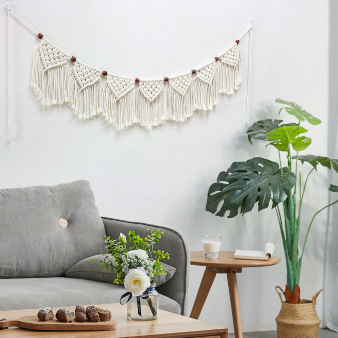 Room Decoration Tapestry Curtain Knitting Handicrafts Bedside Pendant Home Background Wall Decor eprolo
