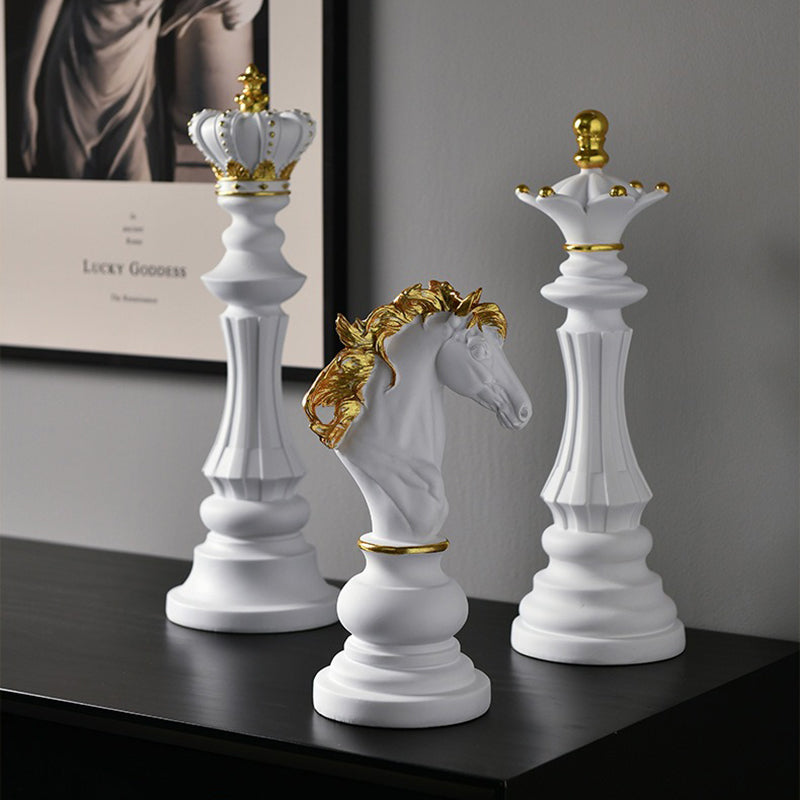 Chess resin ornaments wine cabinets kings queens warhorses chess pieces chessboards home decor eprolo