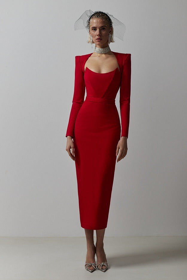 Beauty Fashion Sexy Temperament Simple Bandage Dress Long Dress eprolo