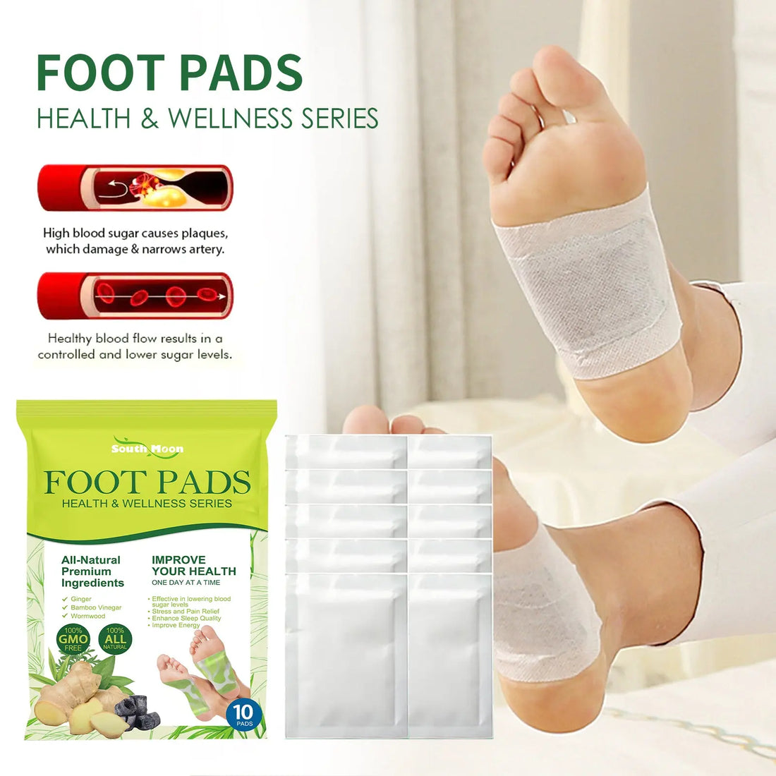 Foot Pads, Foot Massage Ginger Removing Moisture And Cold Body Health Care Foot Pad eprolo