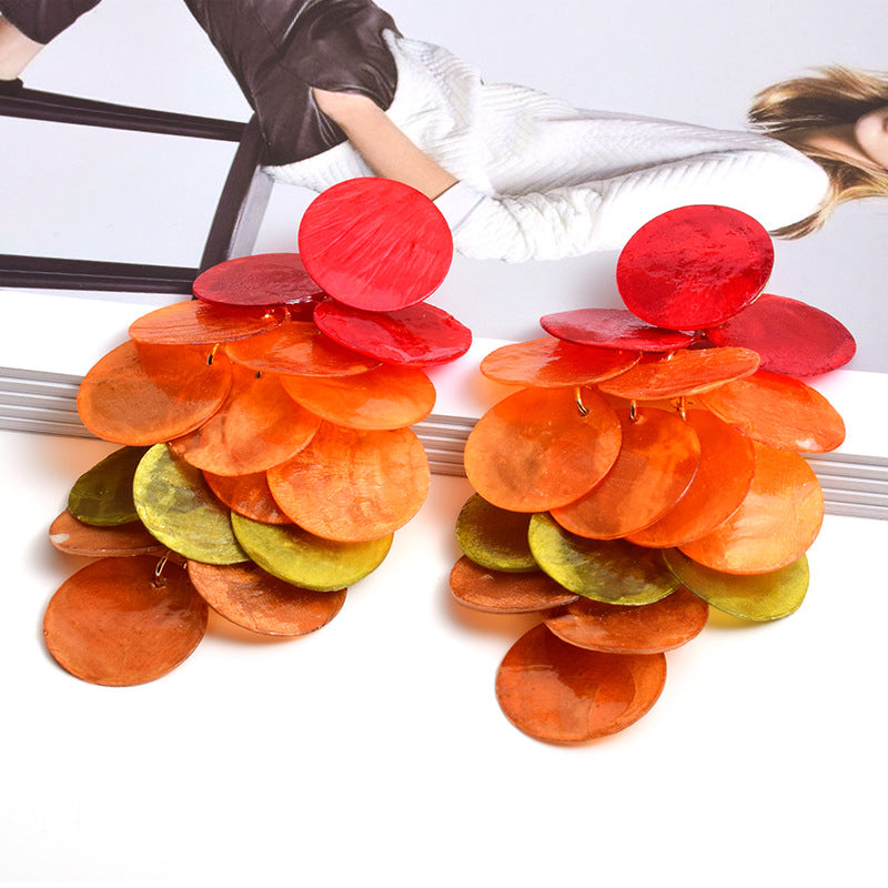 Beauty Fashion Earrings Shell Long Multi-piece Jewelry eprolo
