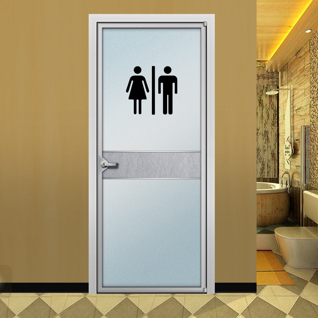Home Bathroom Decor Wall Stickers Art Stickers Creative Home Decor Bathroom Cute Door Stickers eprolo