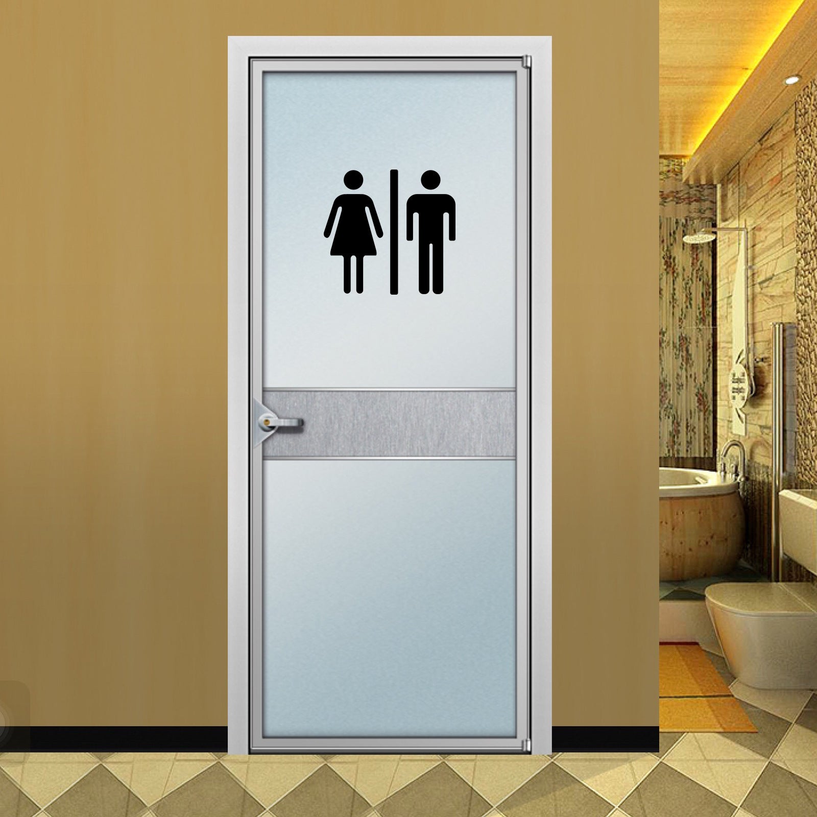 Home Bathroom Decor Wall Stickers Art Stickers Creative Home Decor Bathroom Cute Door Stickers eprolo