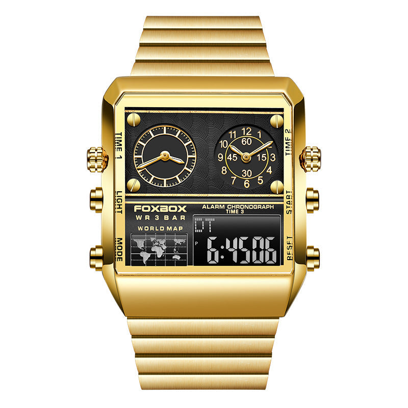Dual Display Men's Electronic Quartz Watch Multifunction Sports Waterproof Watch eprolo