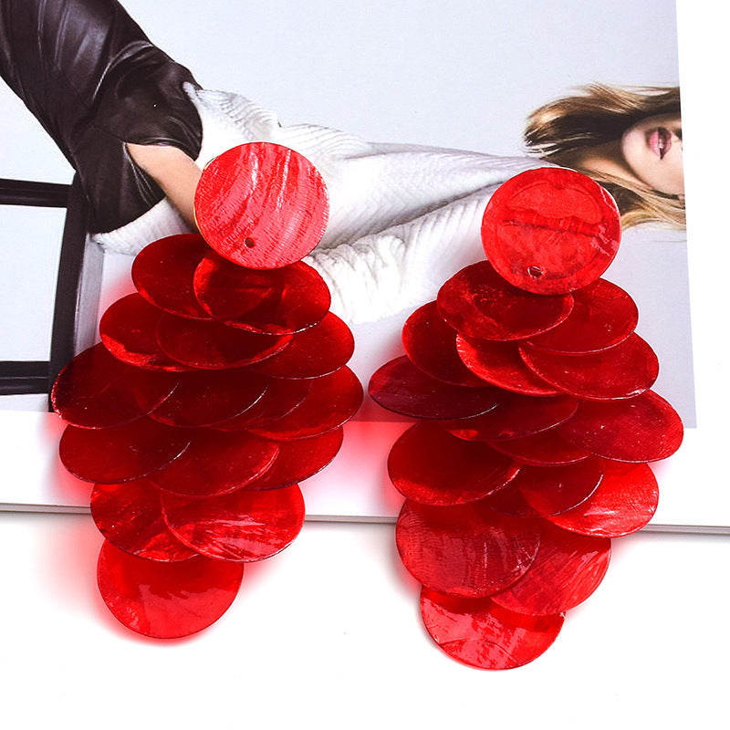 Beauty Fashion Earrings Shell Long Multi-piece Jewelry eprolo