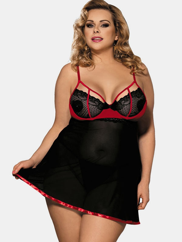 Lingerie Mesh Plus Size Babydoll eprolo