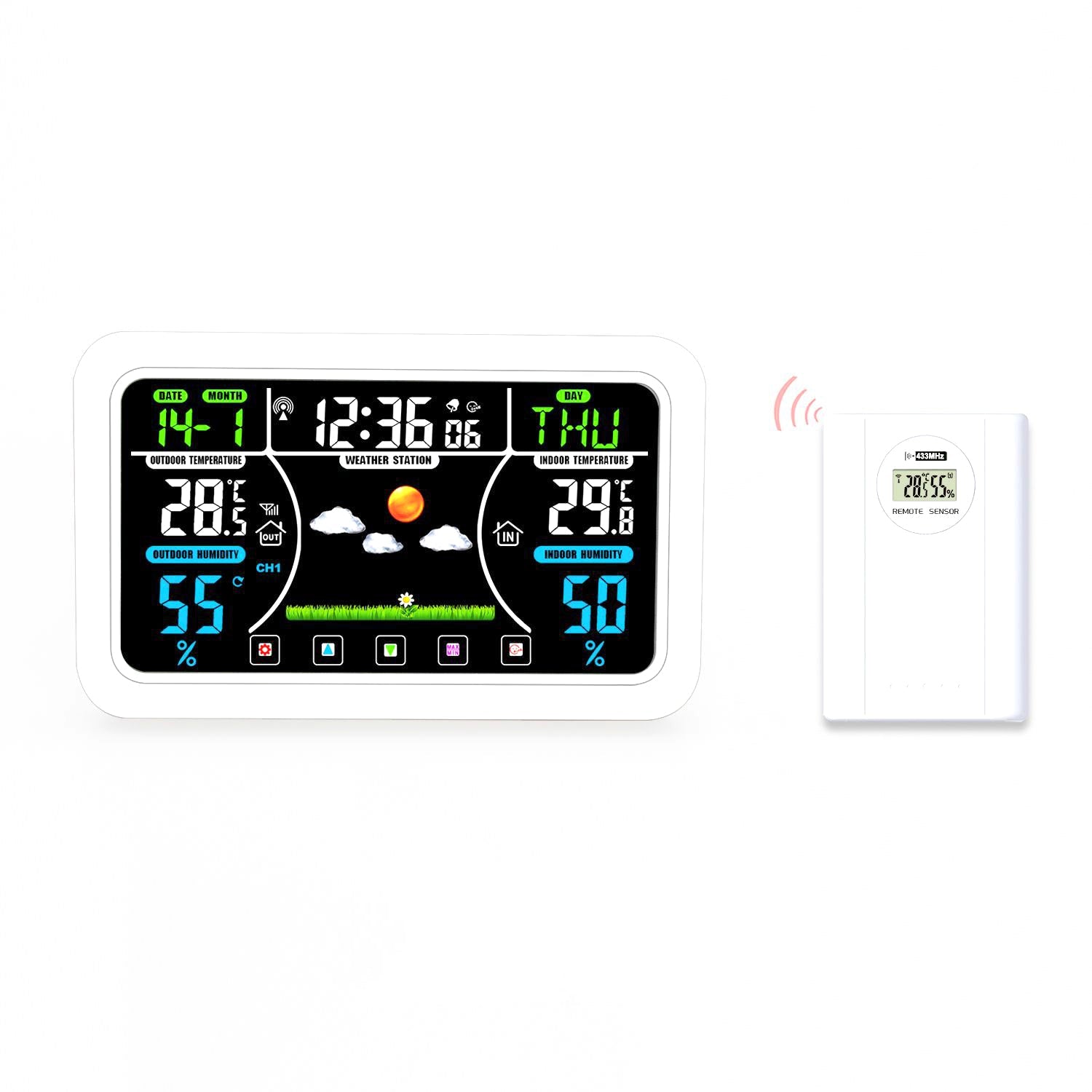 Touch screen weather clock wireless weather forecast clock electronic clock eprolo