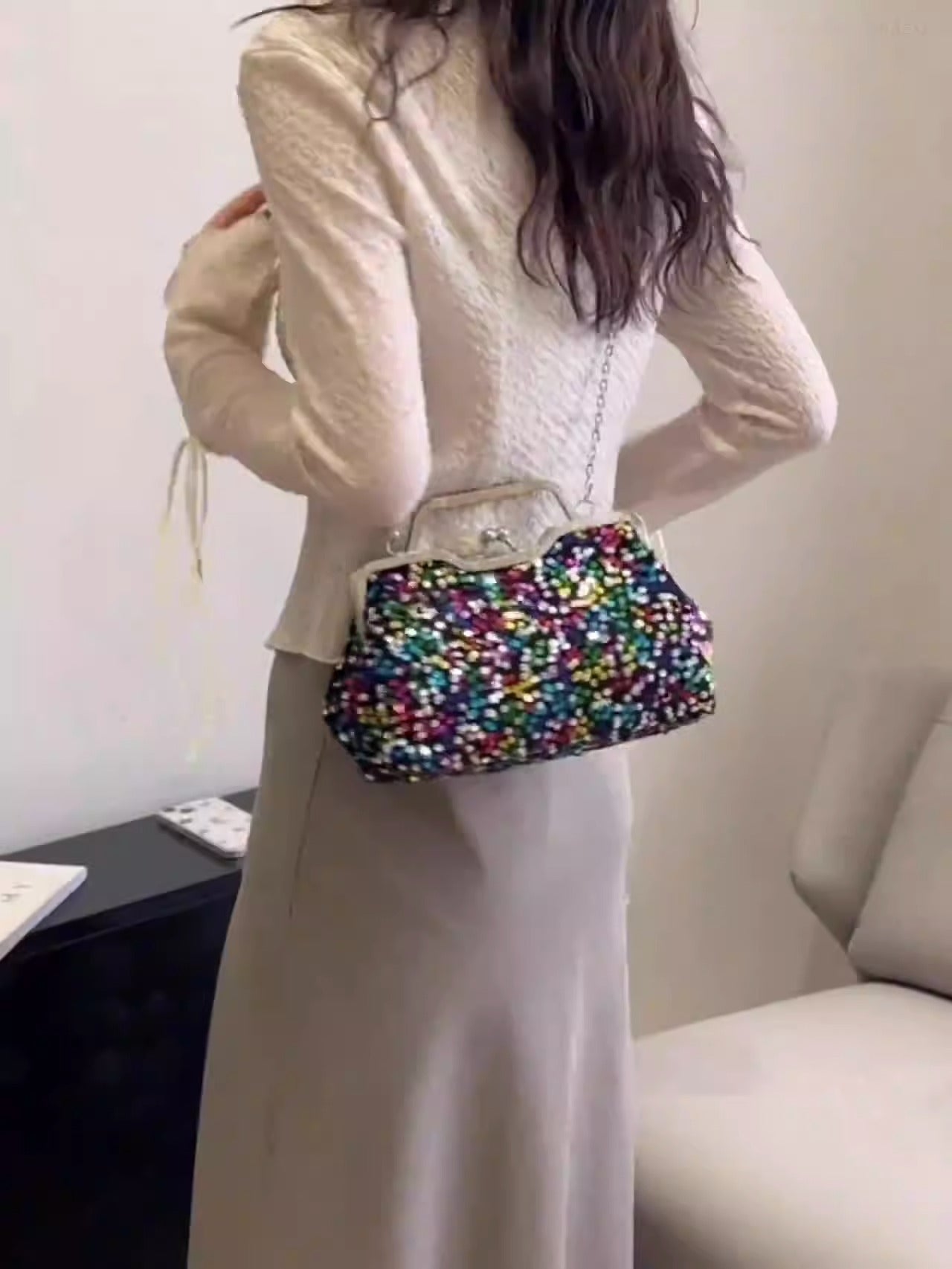 New Trendy Fashion Crossbody Bag Handbag Niche Sequin Evening Bag eprolo