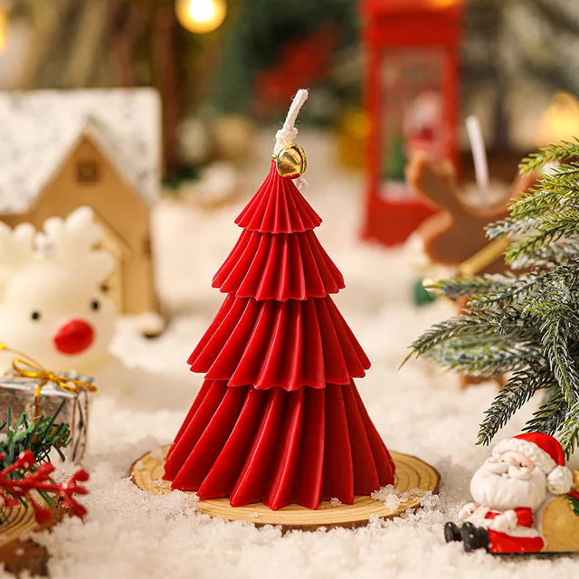 Cute Christmas Tree Candles Novelty Christmas Gifts Mini Wax Candle Red Green Scented Candles for Home Decor eprolo