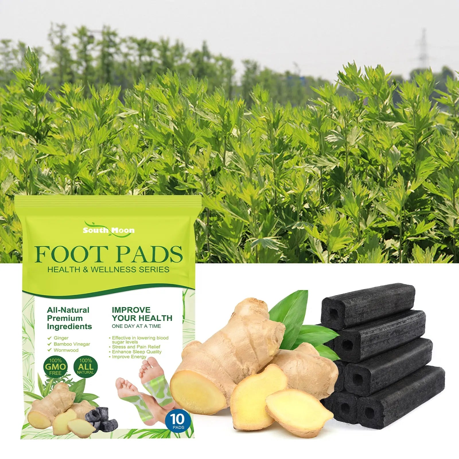 Foot Pads, Foot Massage Ginger Removing Moisture And Cold Body Health Care Foot Pad eprolo
