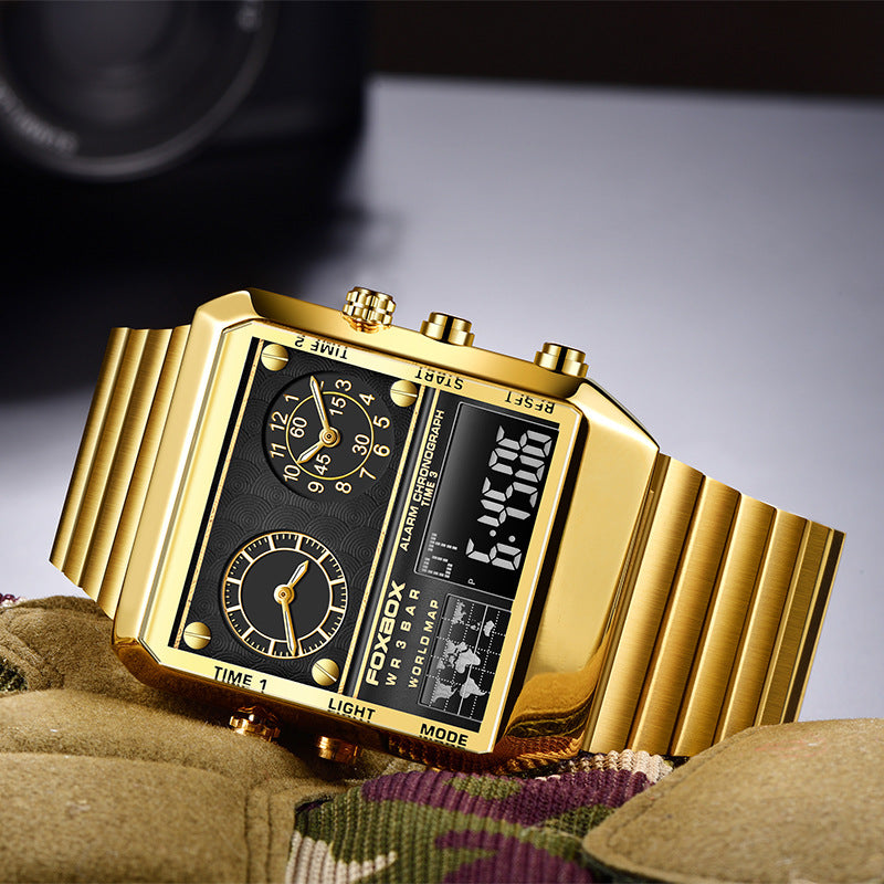 Dual Display Men's Electronic Quartz Watch Multifunction Sports Waterproof Watch eprolo