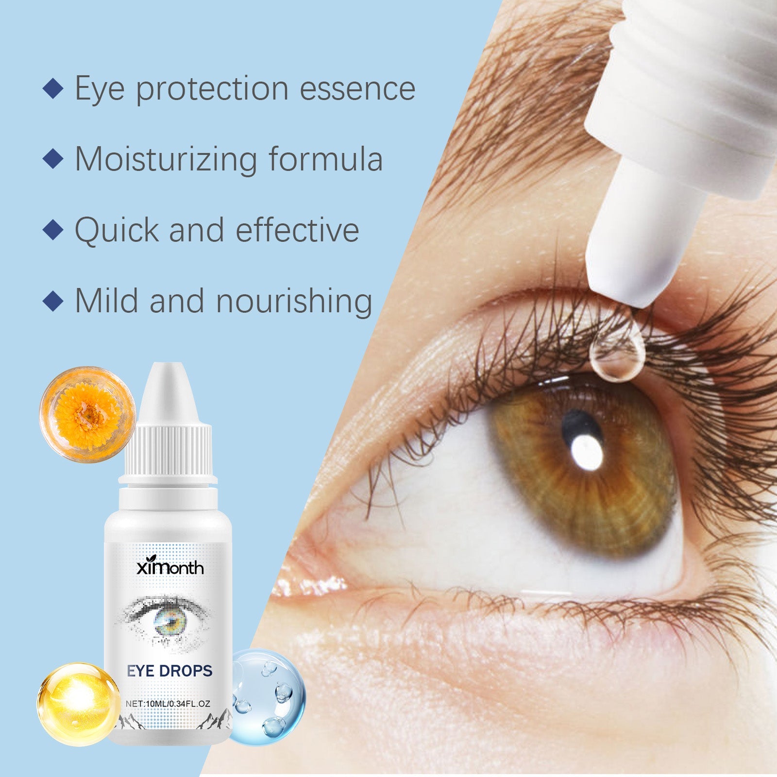 Eye Drops, Eye Moisturizing Drops Relieve Dryness Soothing Moisturizing Maintenance Eye Health Care Solution eprolo