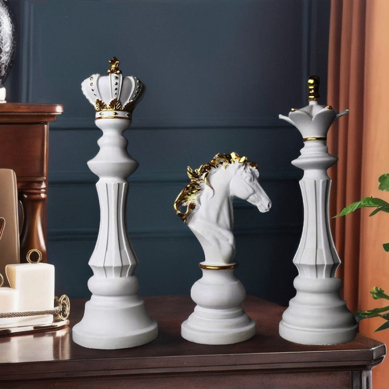 Chess resin ornaments wine cabinets kings queens warhorses chess pieces chessboards home decor eprolo