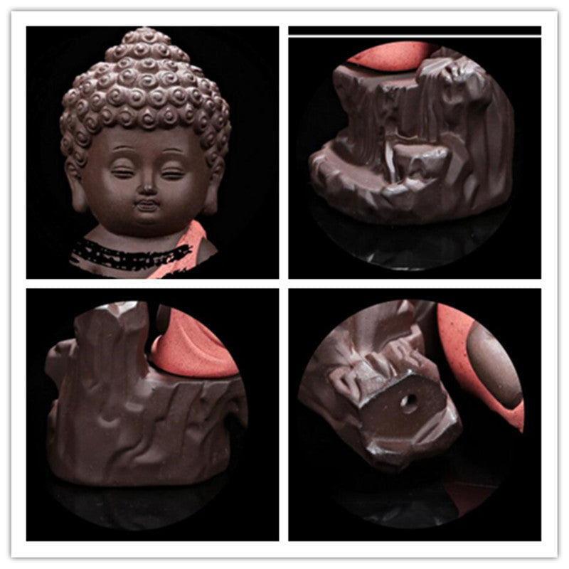 The Little Monk Censer Creative Home Decor Small Buddha Incense Holder Backflow Incense Burner Use In Home Office Teahouse eprolo