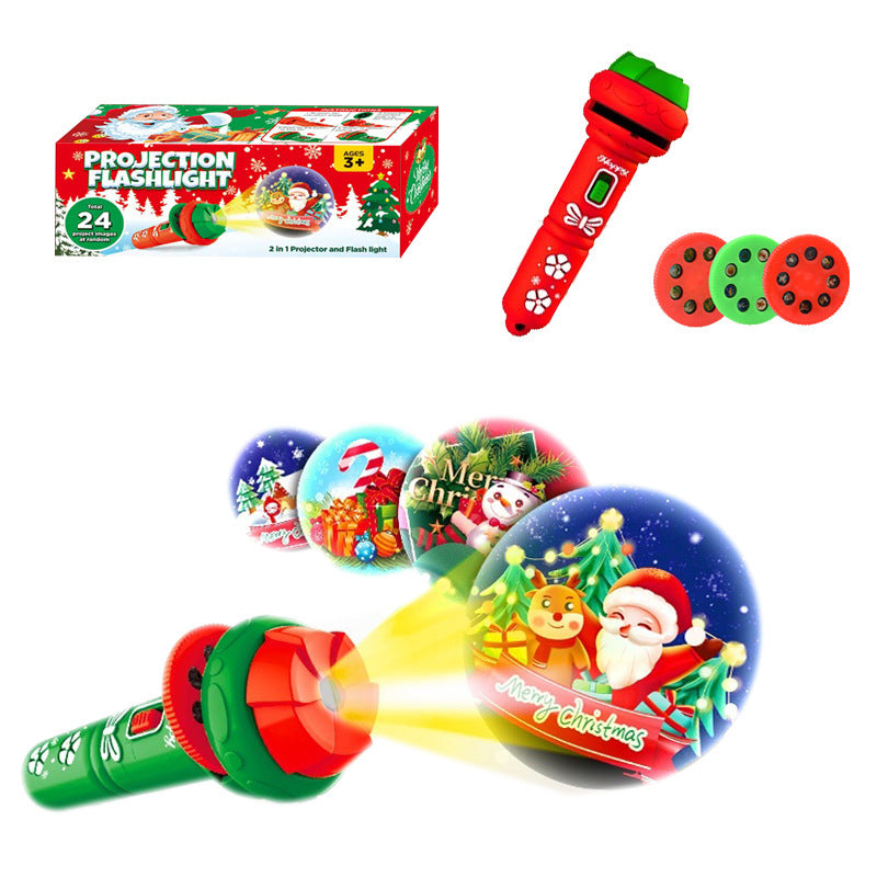 Christmas projection flashlight toy Christmas luminous toy Christmas eprolo