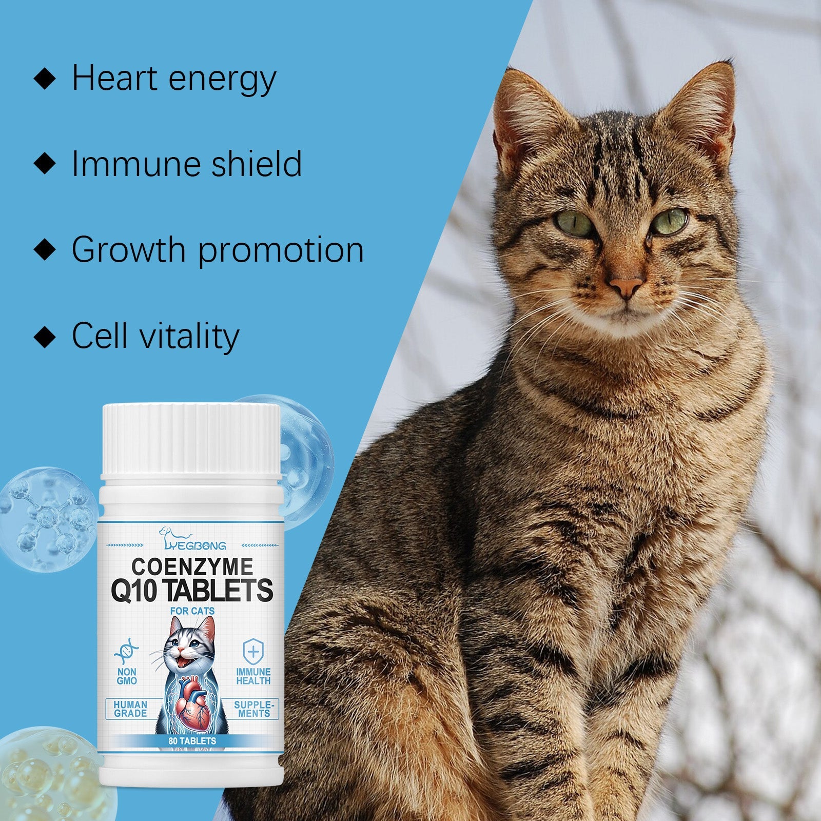 Cats Protect Health And Vitality With Coenzyme Tablets Coenzyme Q10 For Cats To Absorb Nutritional Supplements eprolo