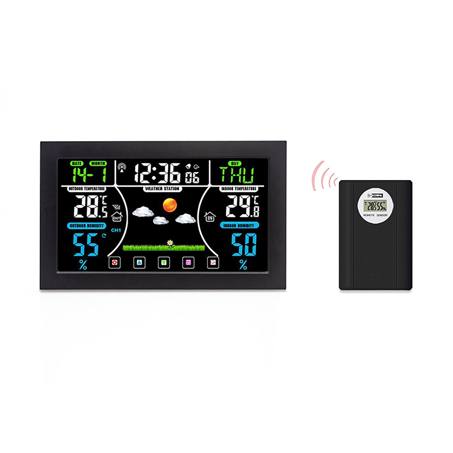 Touch screen weather clock wireless weather forecast clock electronic clock eprolo