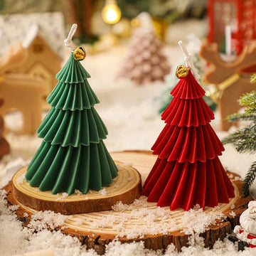 Cute Christmas Tree Candles Novelty Christmas Gifts Mini Wax Candle Red Green Scented Candles for Home Decor eprolo