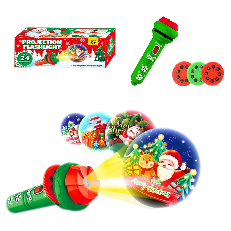 Christmas projection flashlight toy Christmas luminous toy Christmas eprolo